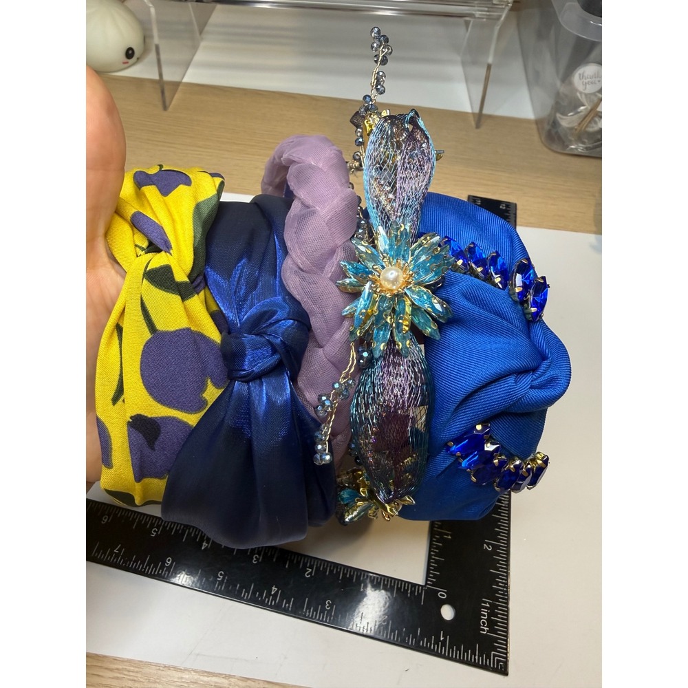 Lot of 5 Fashion Headbands Floral Knot Satin Rhinestone Crystal Butterfly Tiara
